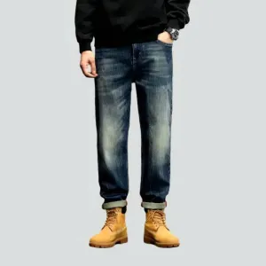 High-waist men's loose jeans