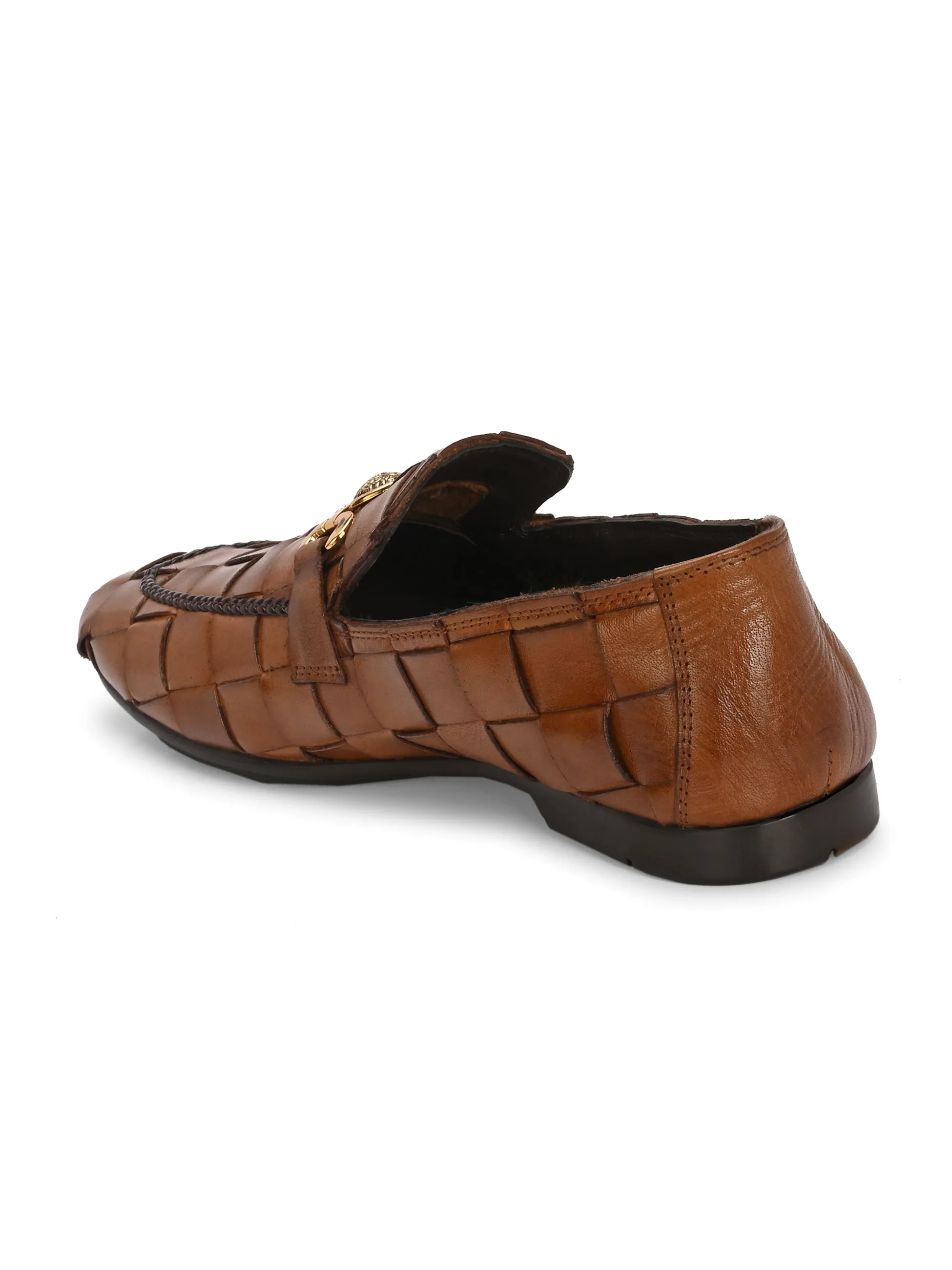 HITZ4928-Men's Tan Leather Party Wear Shoes