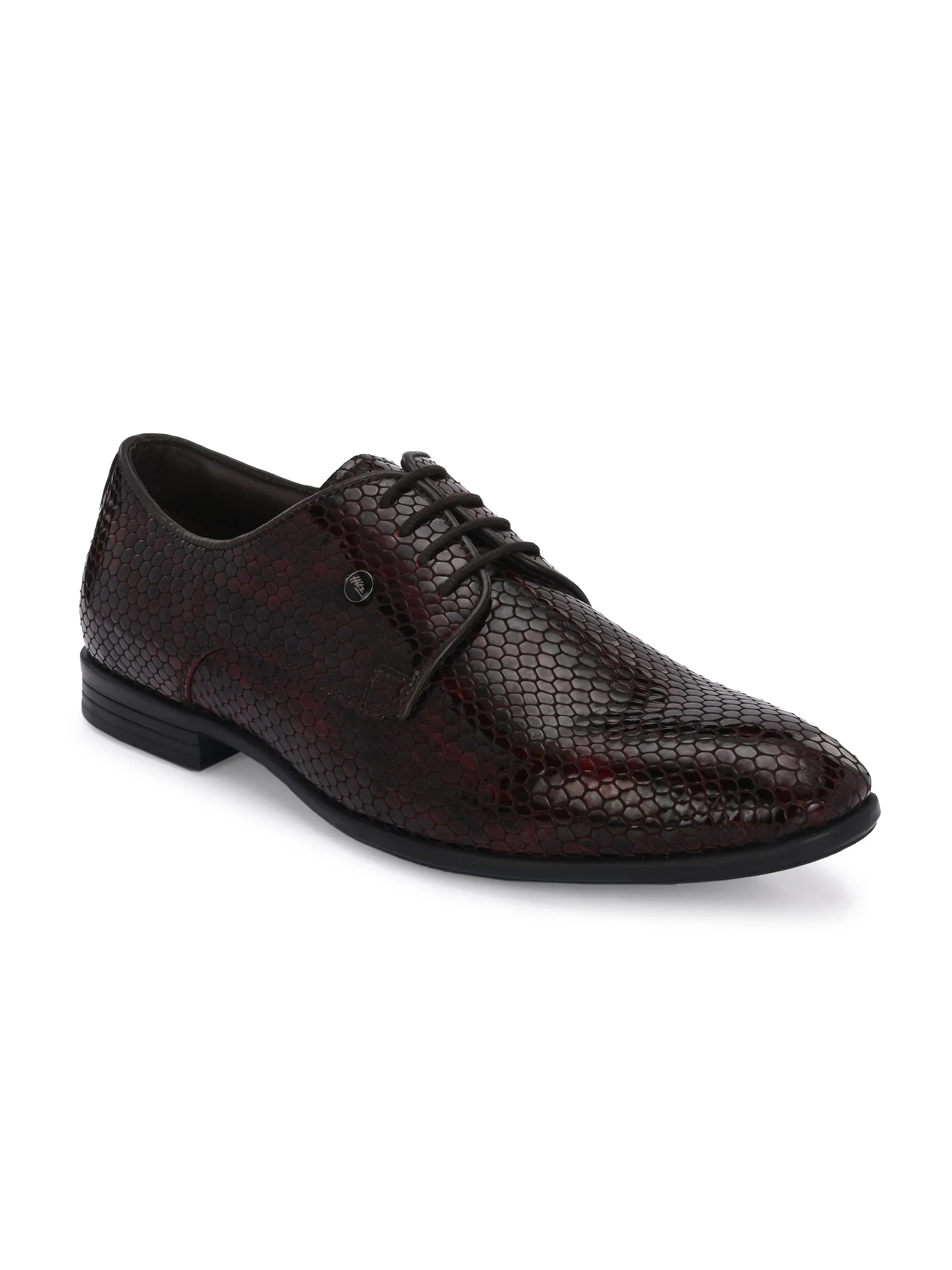 HITZ6345-Men's Brown Leather Party Wear Shoes