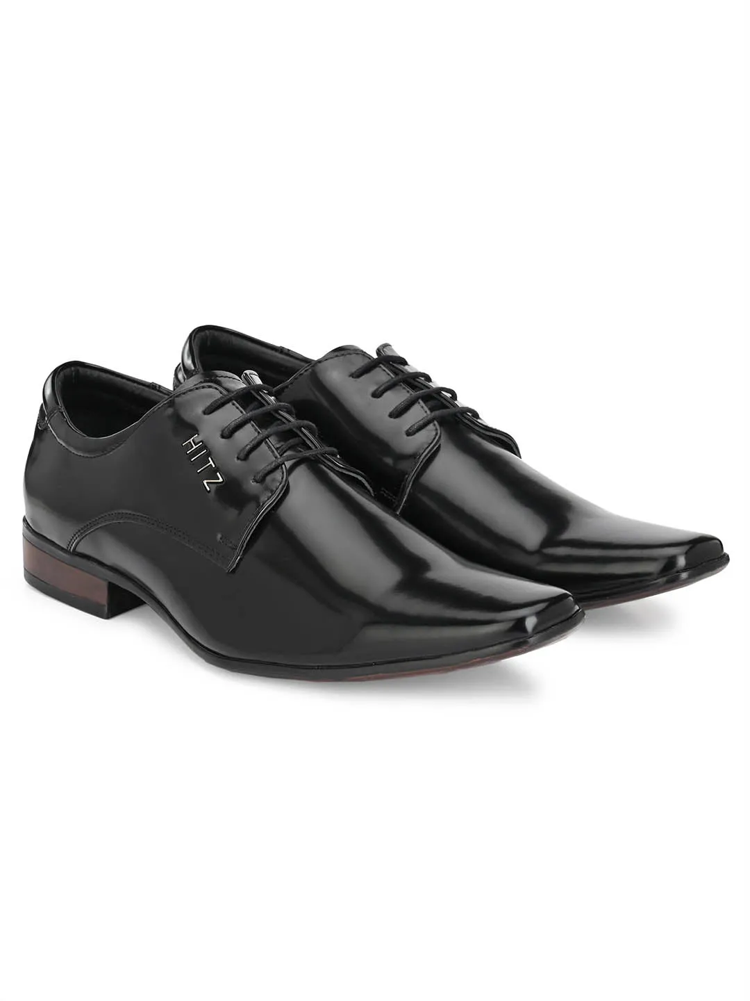 HITZMS_2904 Men's Black Synthetic Formal  Lace-Up Shoes