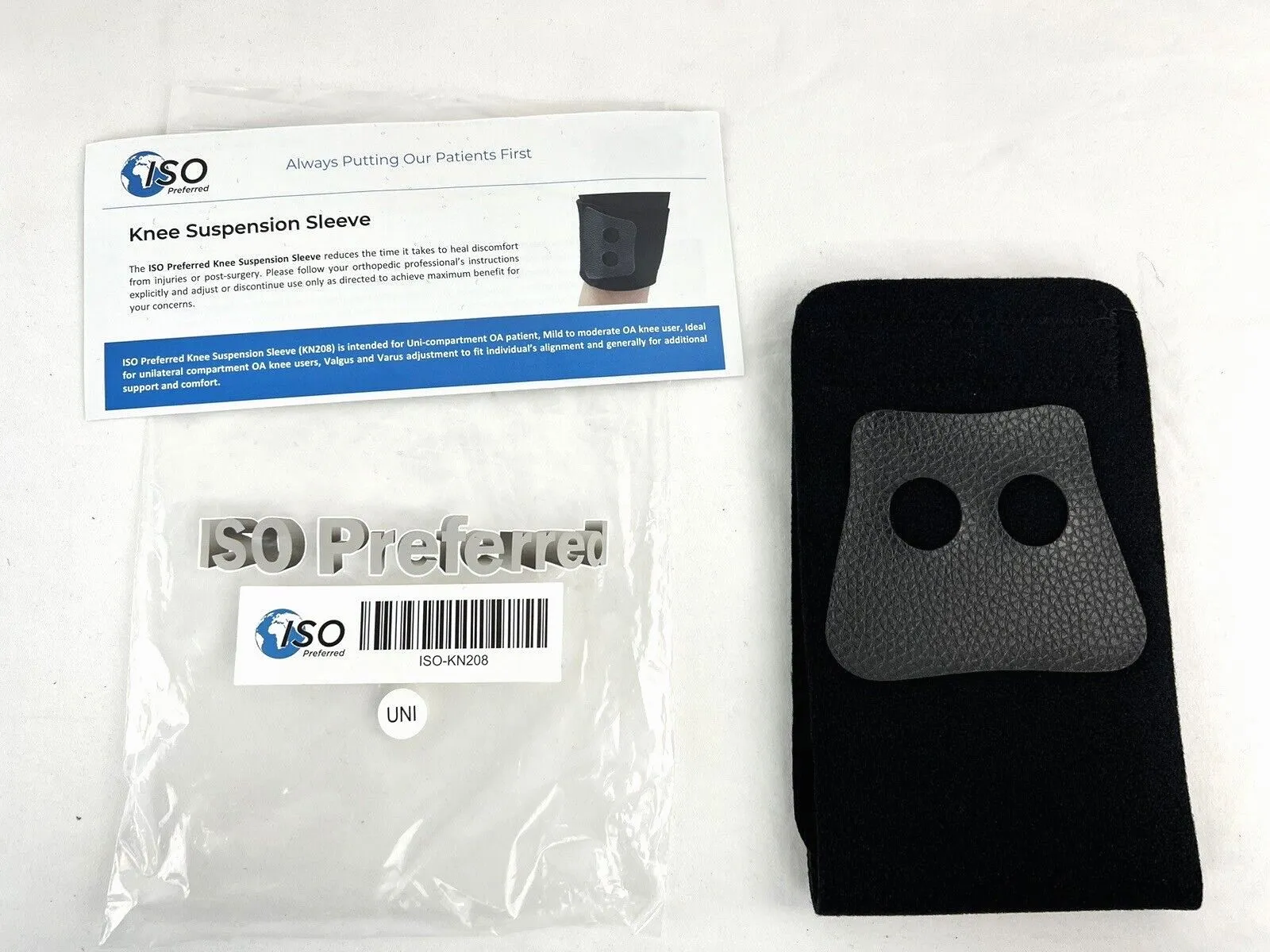 ISO Preferred Small Right OA Dual Upright ROM Hinge Knee Brace & Knee Sleeve