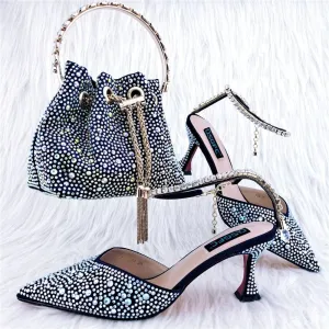 Italian Stiletto Shoes Small Bag Set