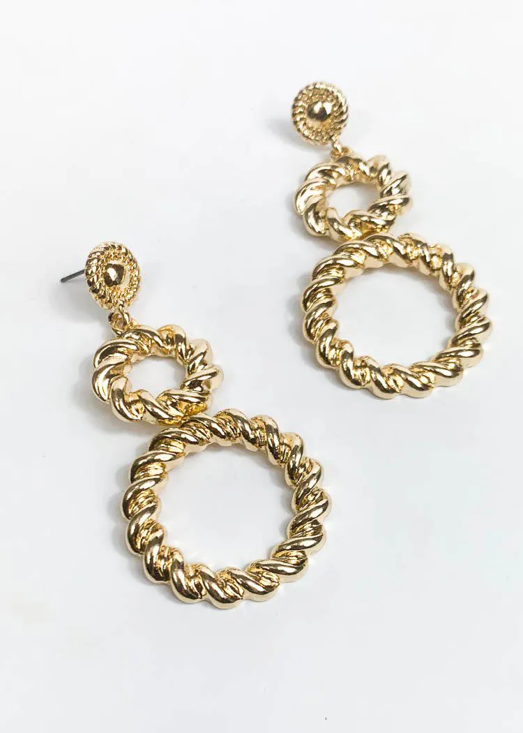 Jarvis Gold Double Drop Hoops