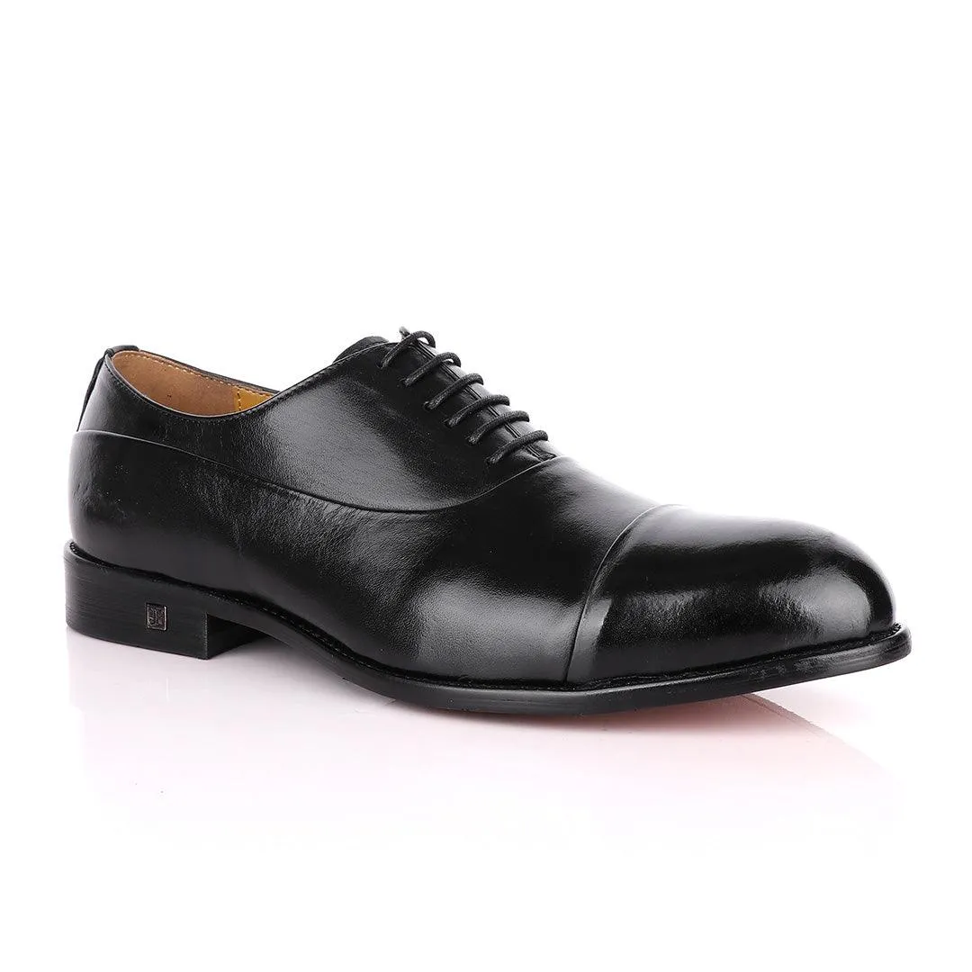 John Foster Oxford Black Laceup Leather Shoe