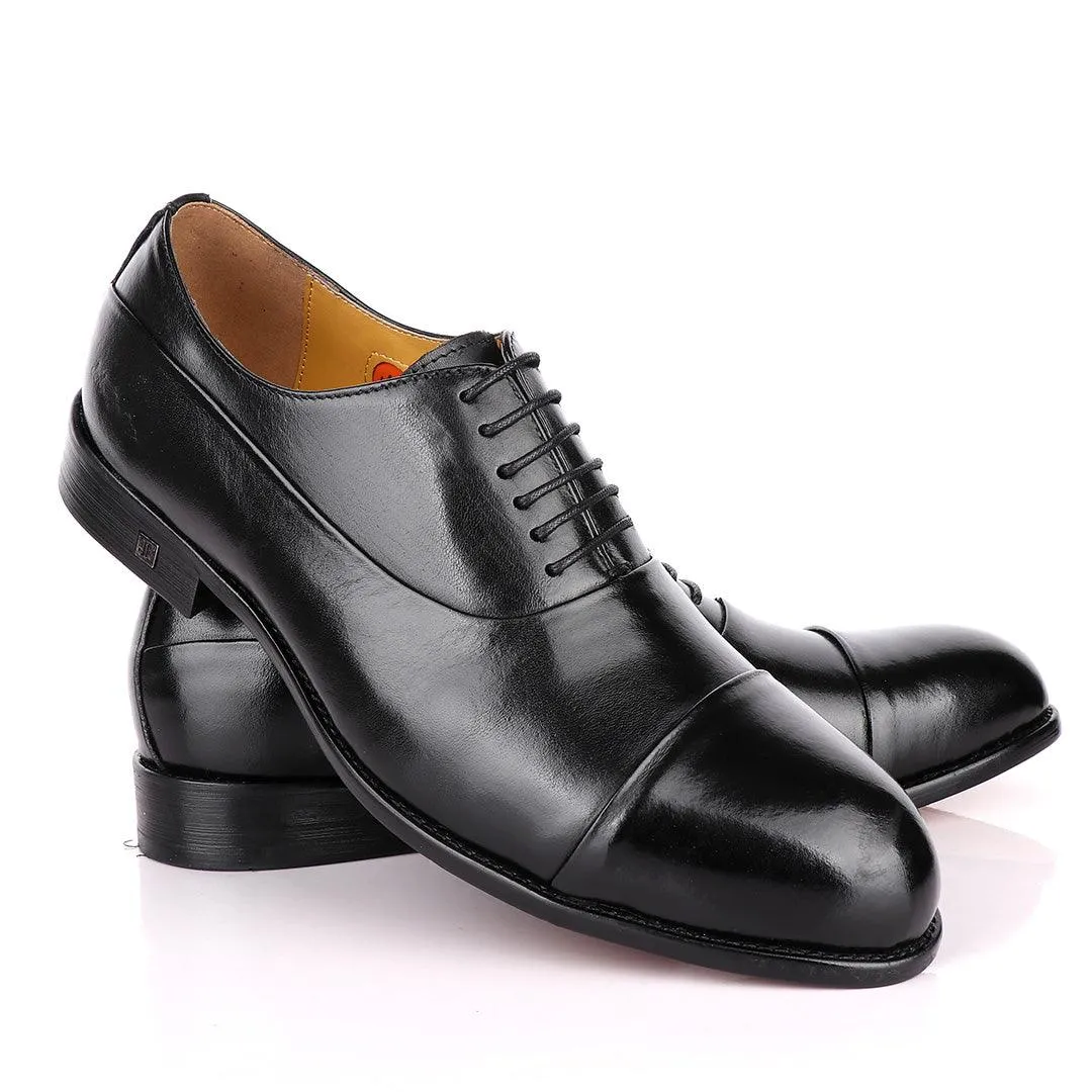 John Foster Oxford Black Laceup Leather Shoe