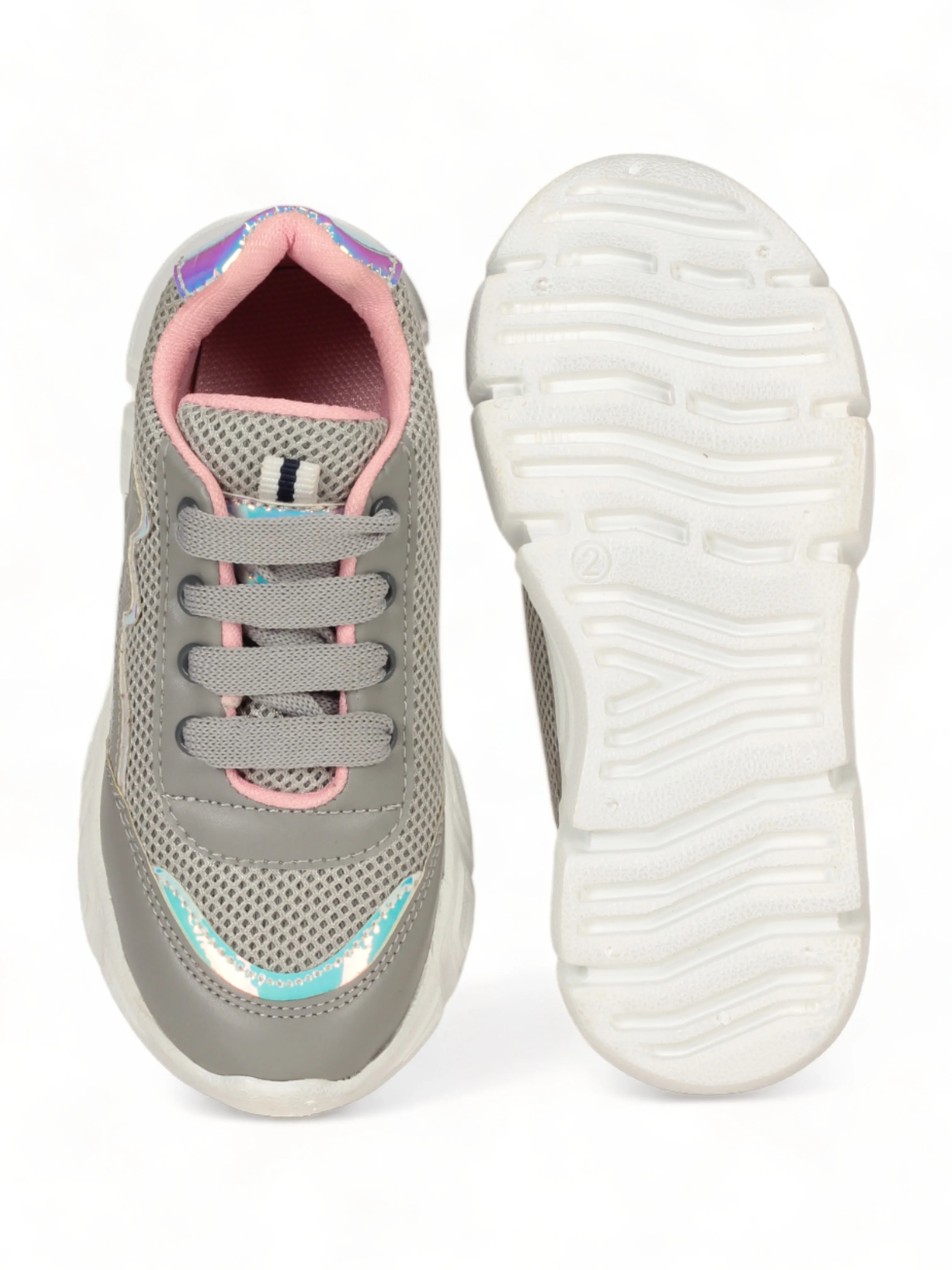 Laced Up Sports Shoes - Grey