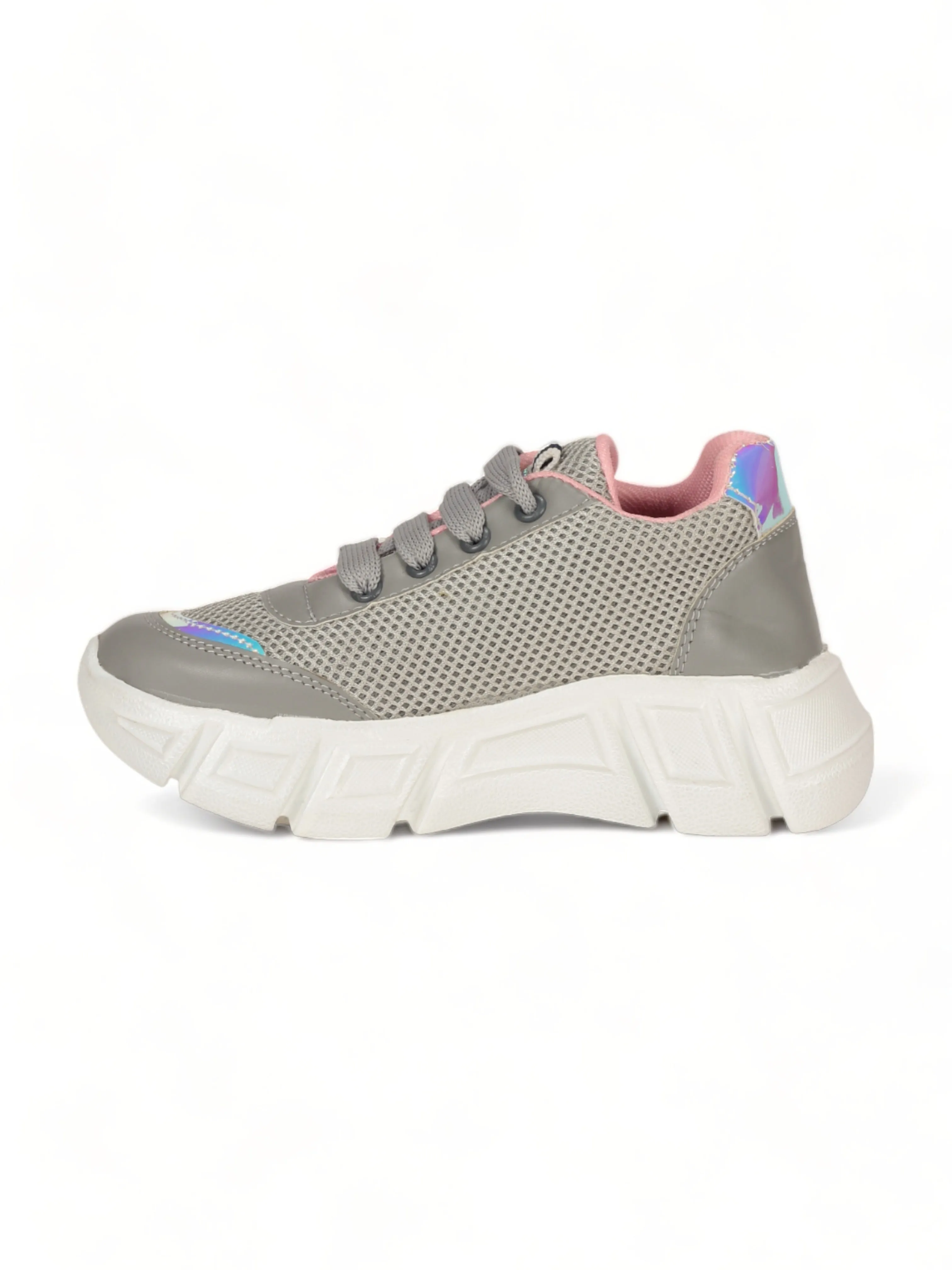 Laced Up Sports Shoes - Grey