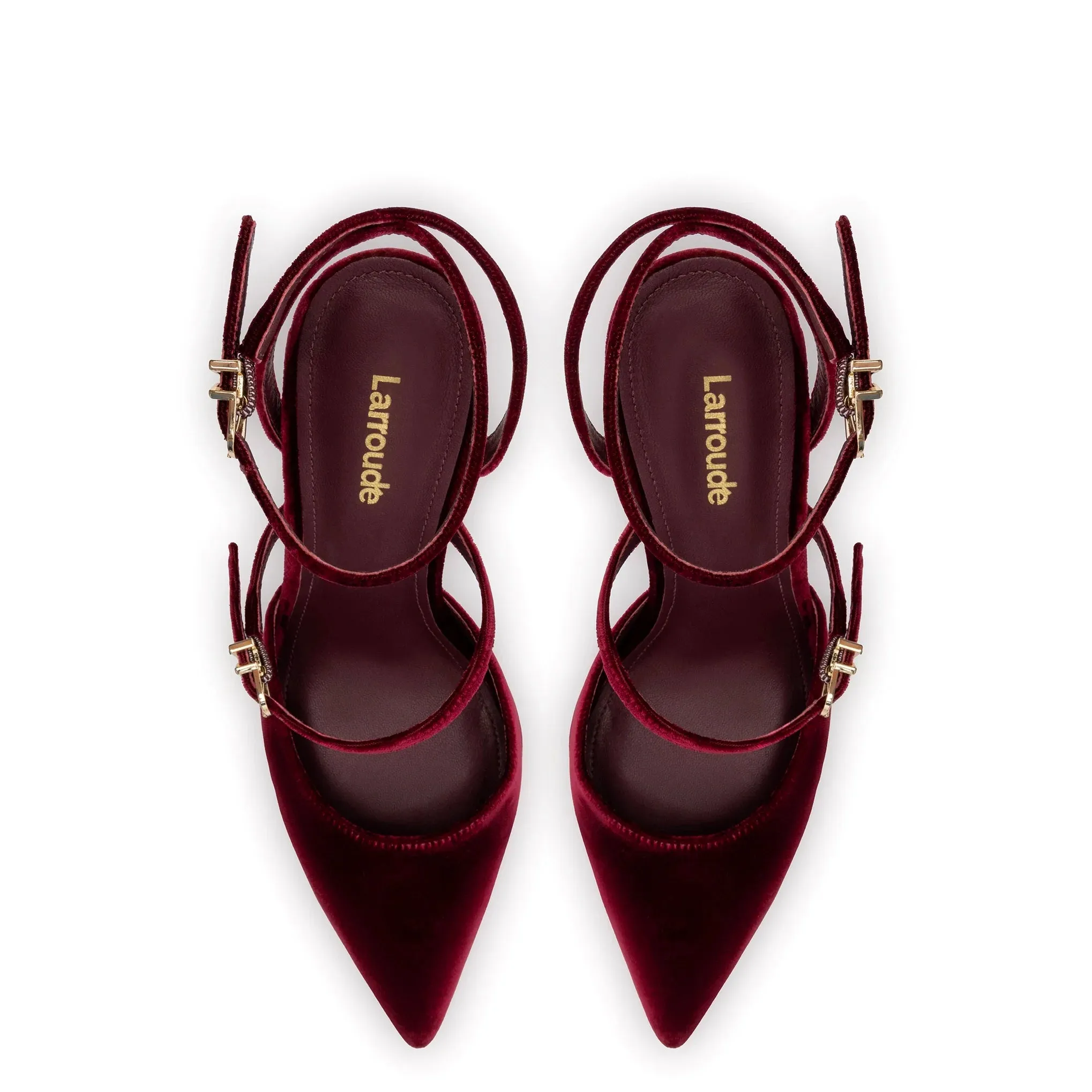 Larroude Kris Pump In Wine Velvet