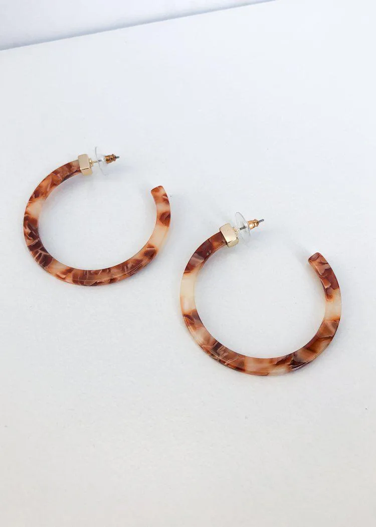 Layna Resin Hoops- Brown