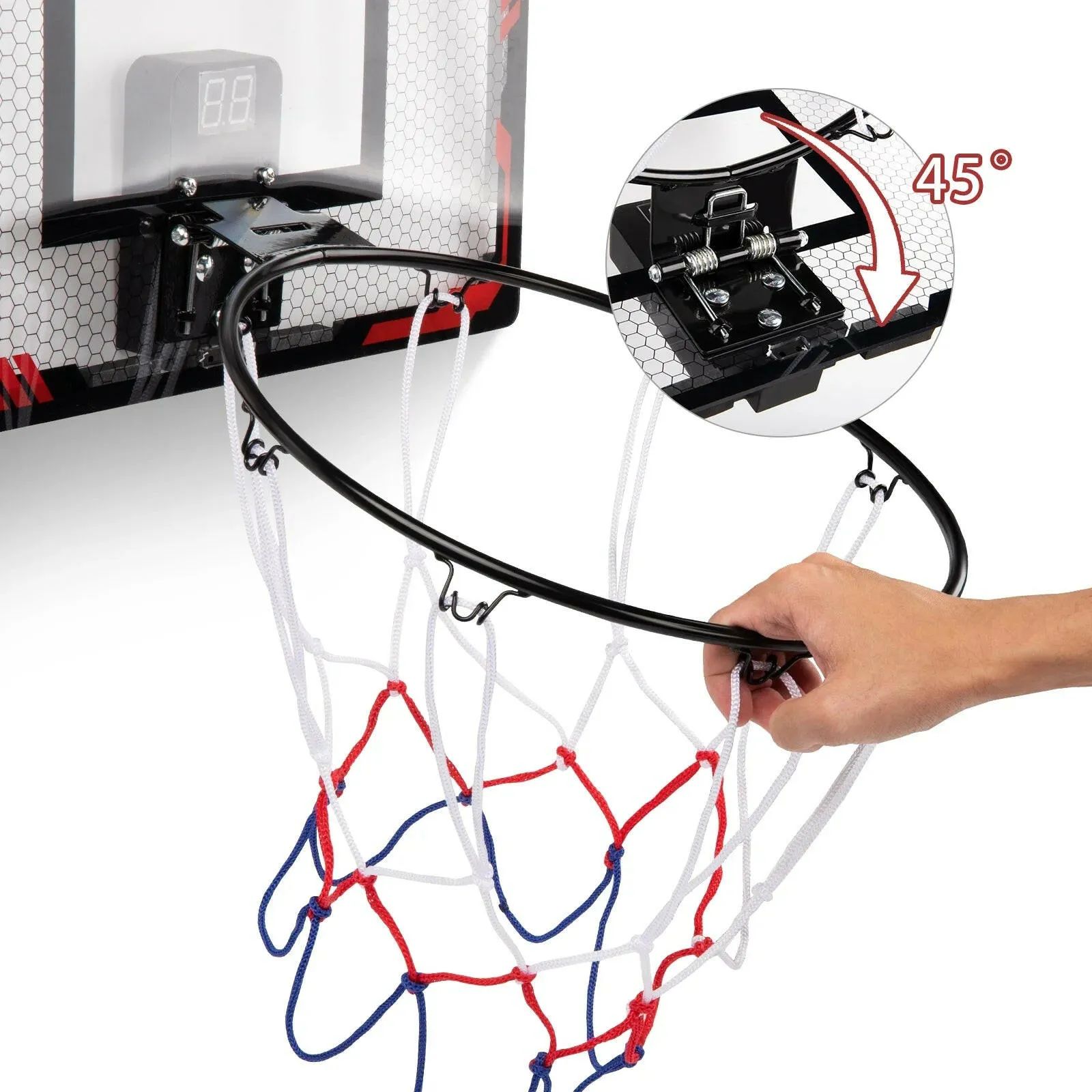 LED Light Mini Basketball Hoops with 2 Balls & Electronic Scoreboard