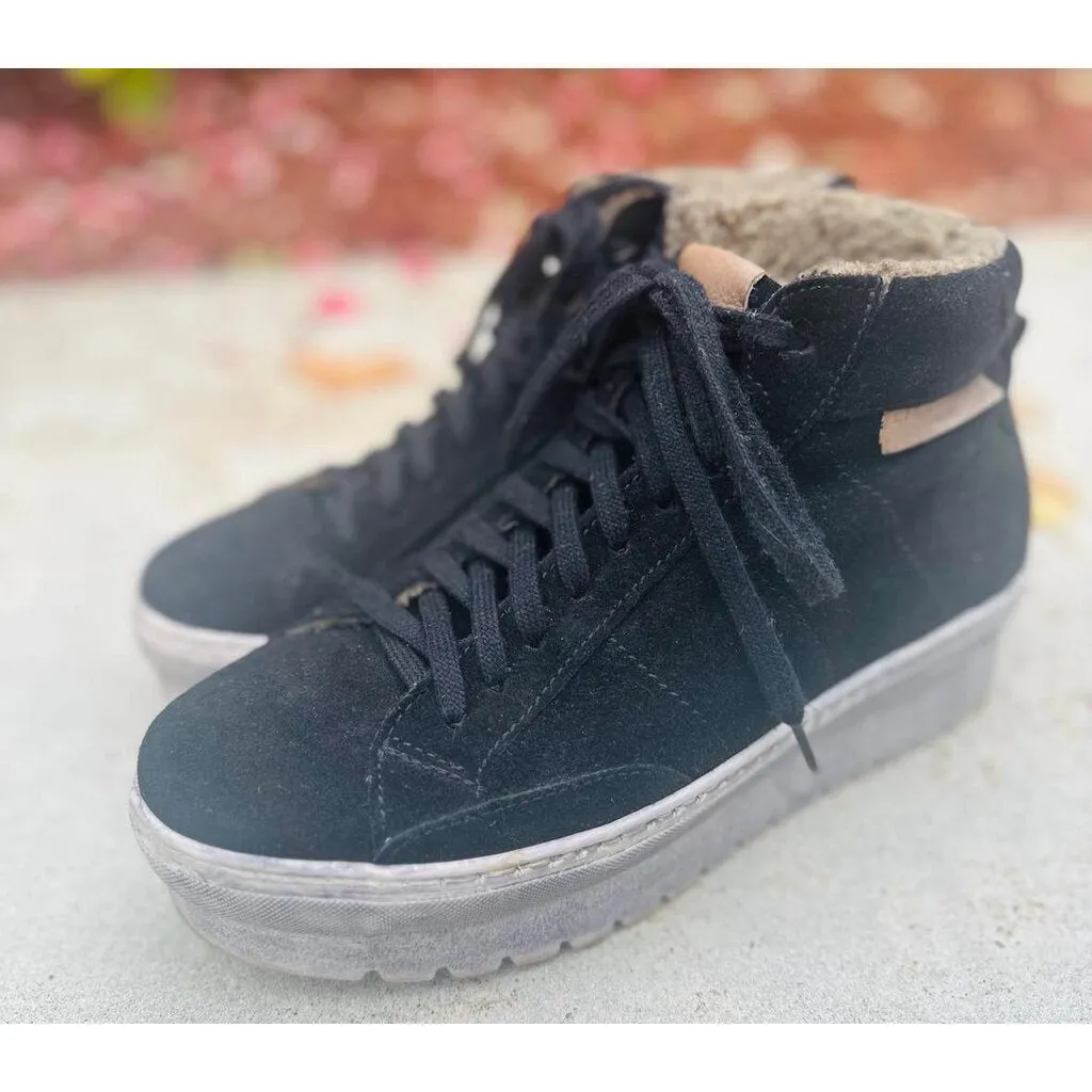 Liebeskind Berlin Platform High Top Shearling Lined Sneakers - Size 37