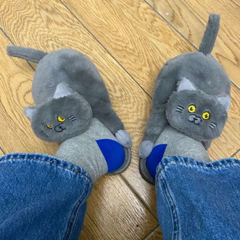 LovelyRLovely Hug Plush Warms Simulation Cat Slippers