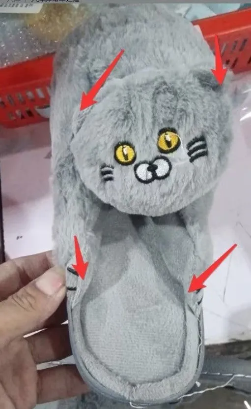 LovelyRLovely Hug Plush Warms Simulation Cat Slippers