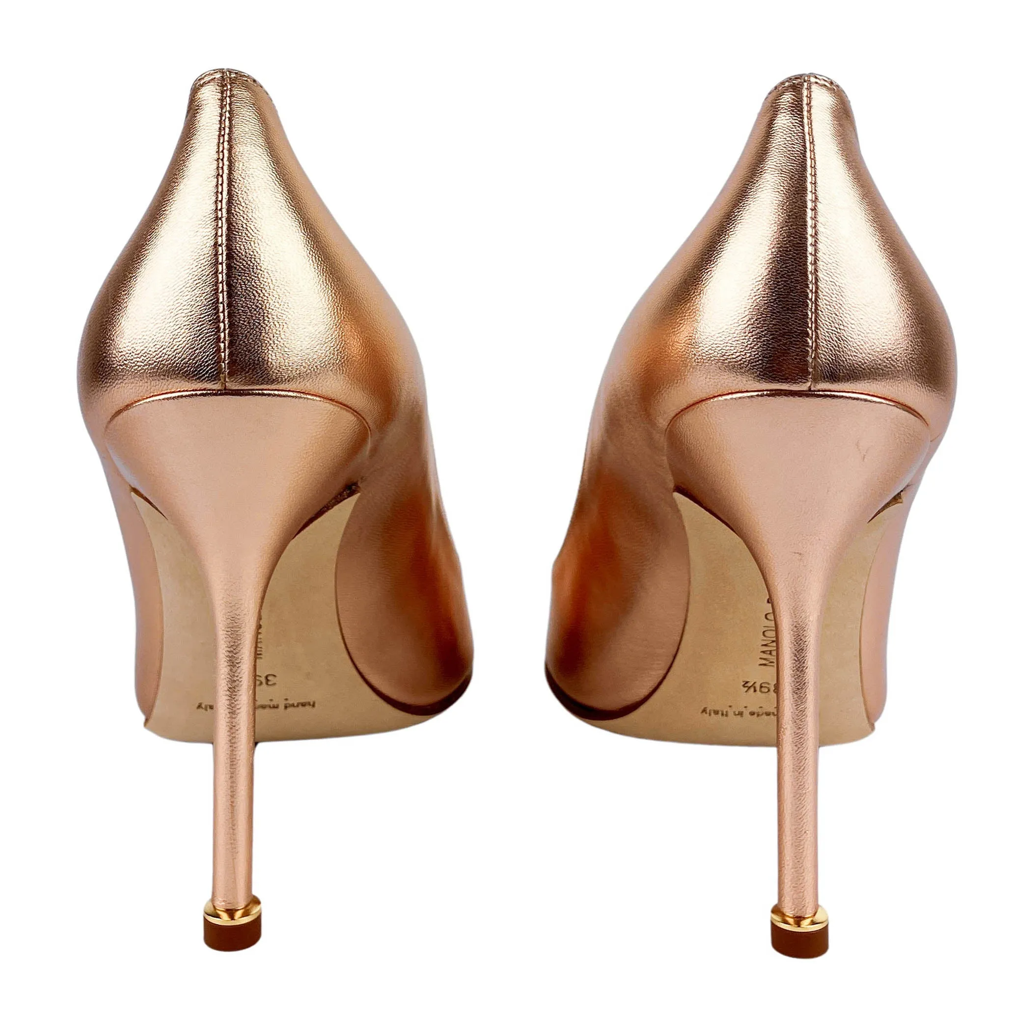 Manolo Blahnik Hangisi Heels in Copper