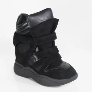 MARANTO-2 WEDGE SNEAKER - BLACK