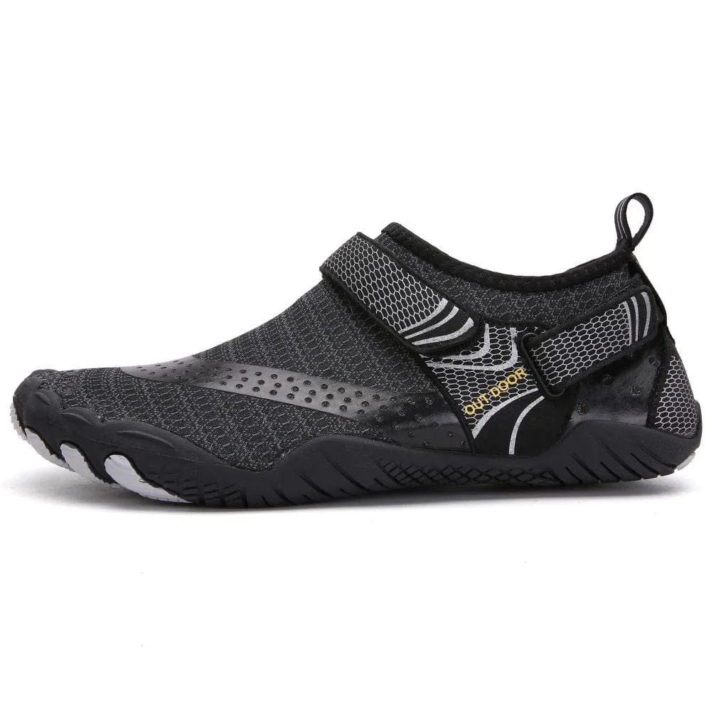 Men Women Water Shoes Barefoot Quick Dry Aqua Shoes - Black Size EU39 = US6