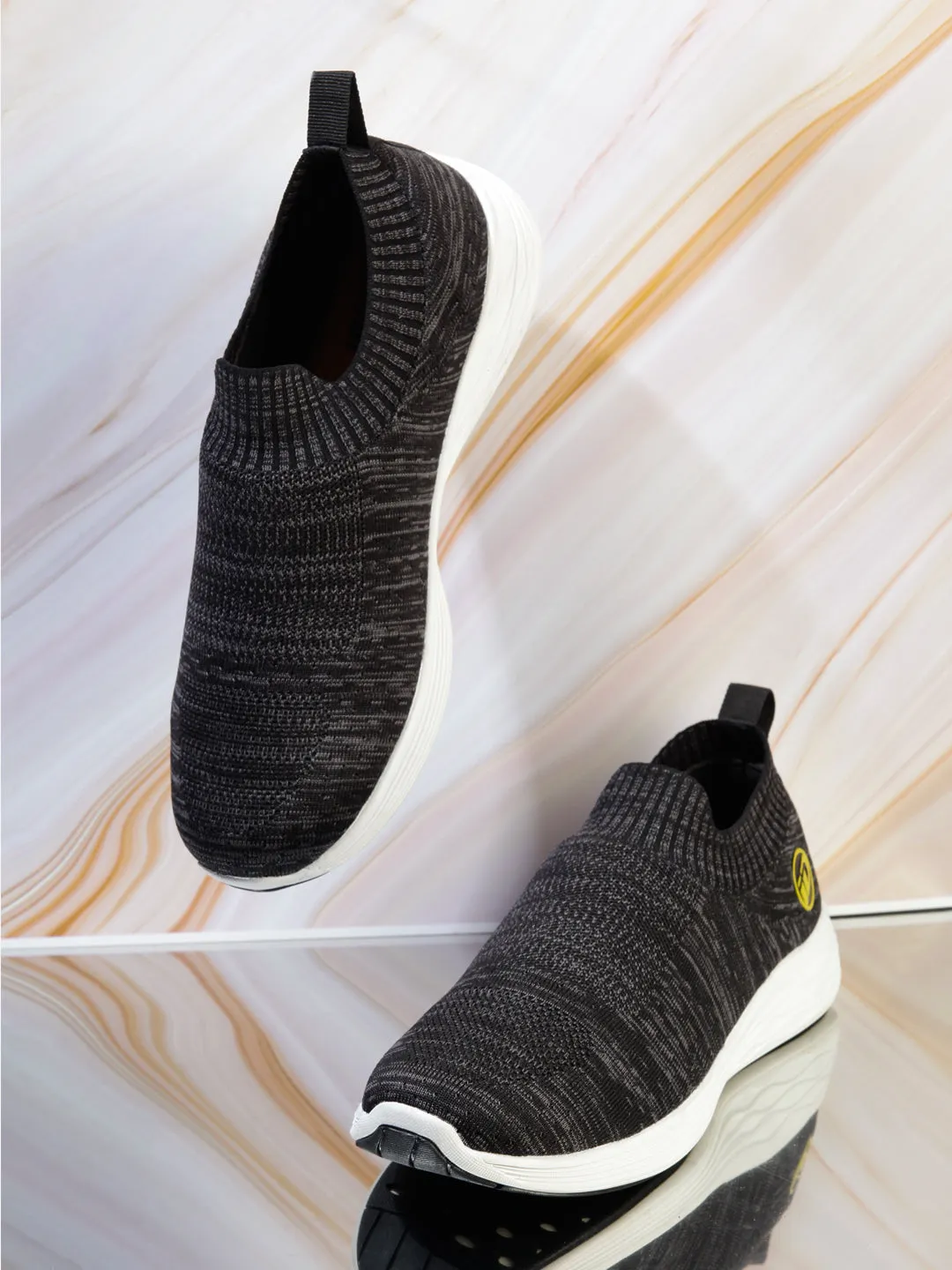 Men's Dark Grey Slip On Sneaker (ID7522)