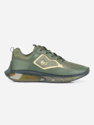 Men's Olive Translucent Sole Sneaker (ID7515)