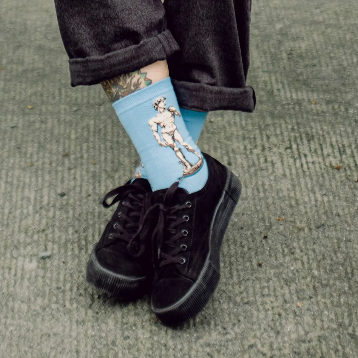 Michaelangelo's David Printed Quarter Length Socks