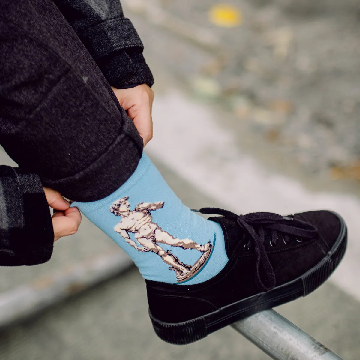 Michaelangelo's David Printed Quarter Length Socks