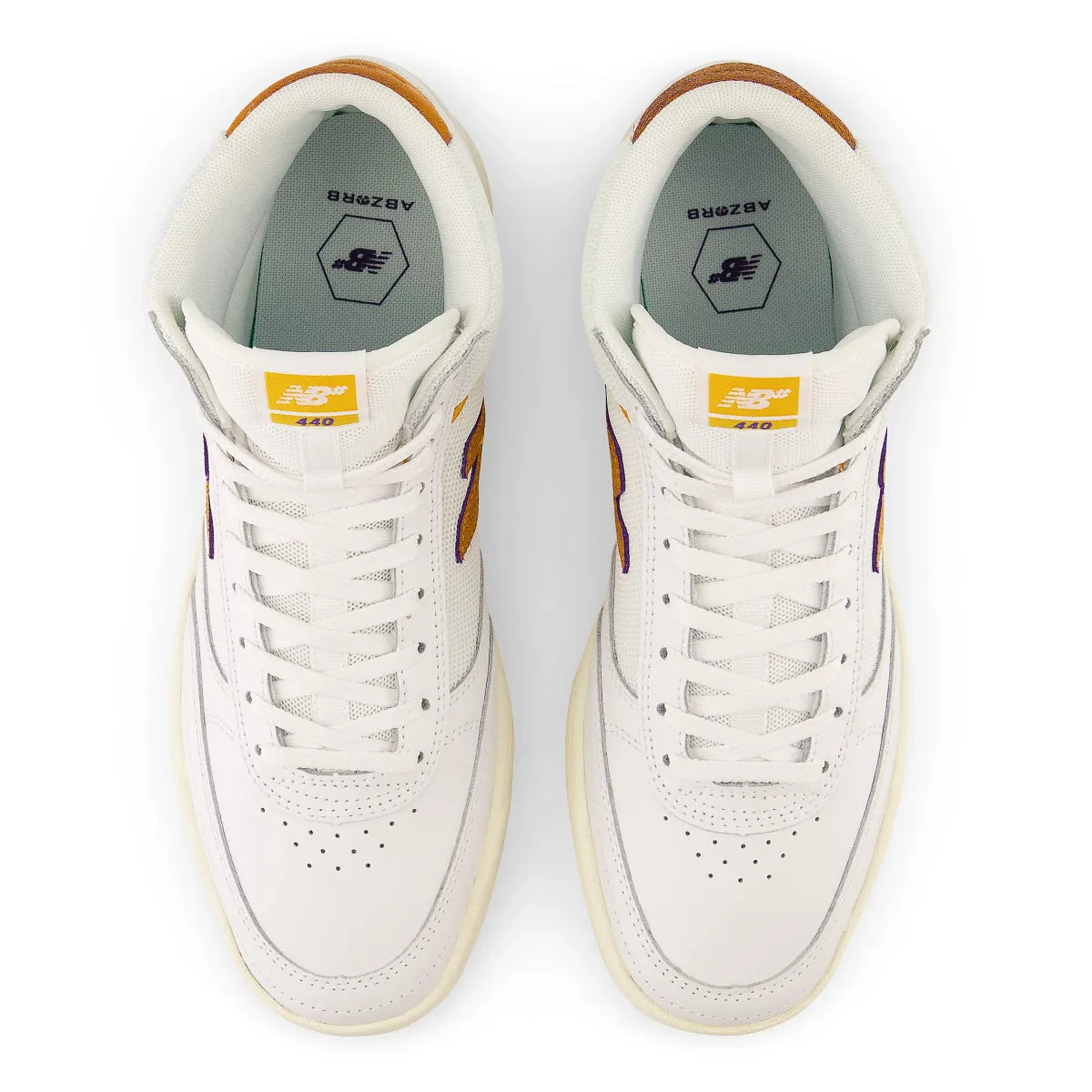 New Balance Numeric 440 High Skateboard Shoe - White/Yellow