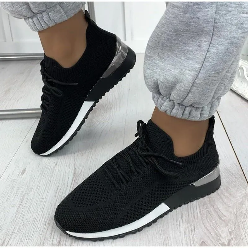 OCW Women Knitted Breathable Lightweight Sneakers Stretchy Comfortable Fashion