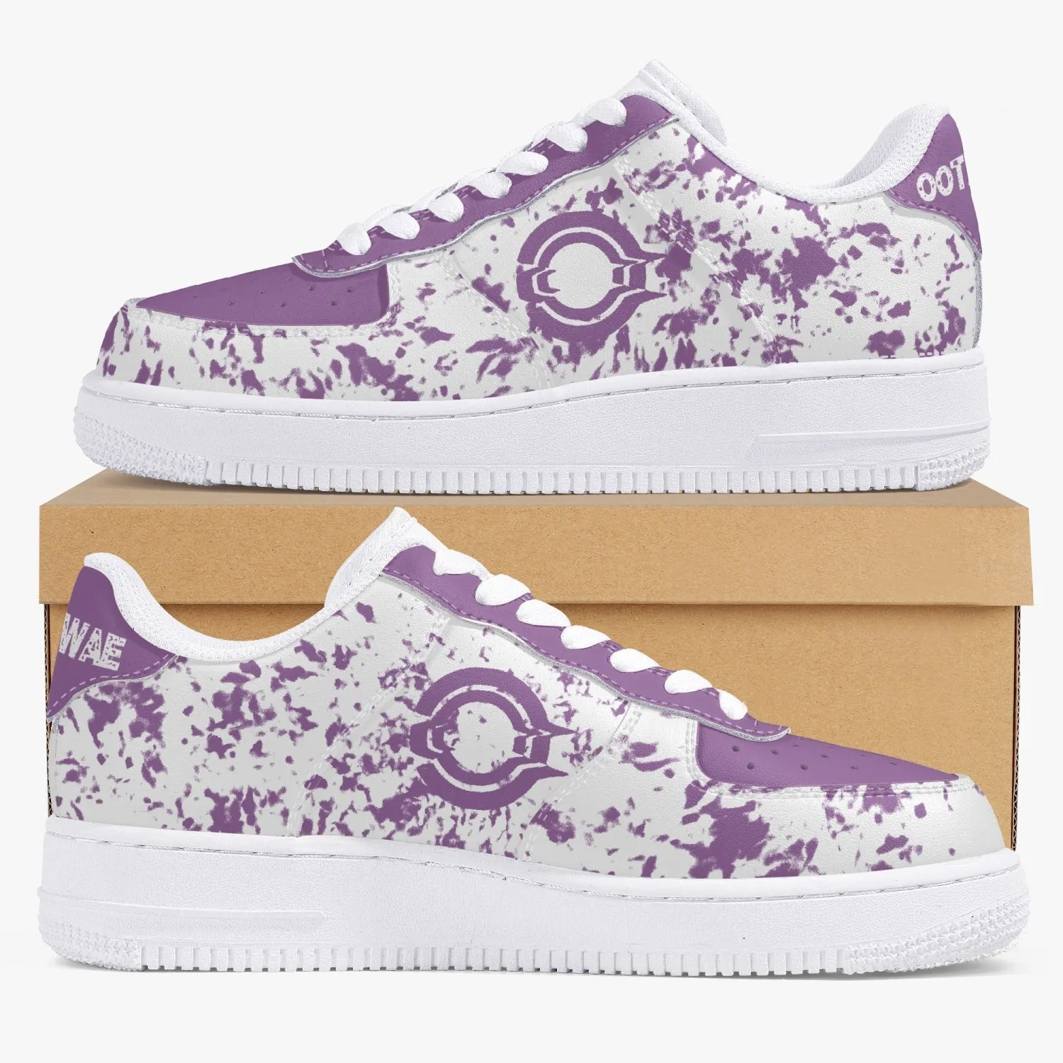 OOTAMAWAE Original Brand Low-Top Leather Sports Sneakers Air Purple paint