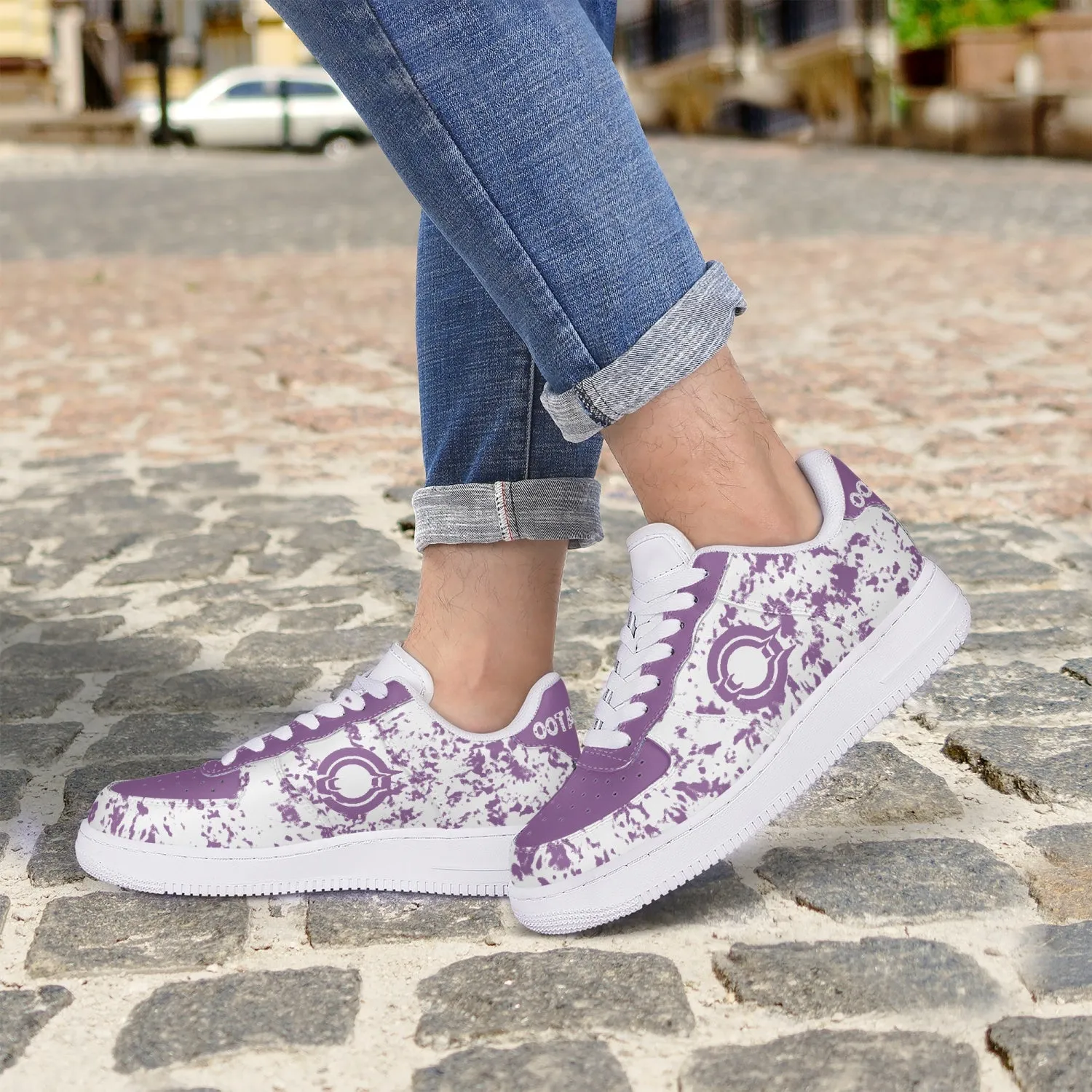 OOTAMAWAE Original Brand Low-Top Leather Sports Sneakers Air Purple paint