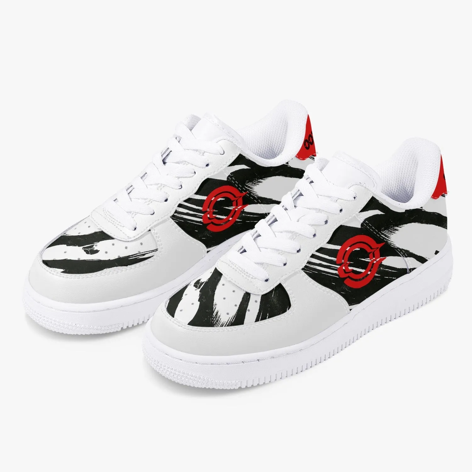 OOTAMAWAE Original Brand Low-Top Leather Sports Sneakers AIR Red/Black Cloud