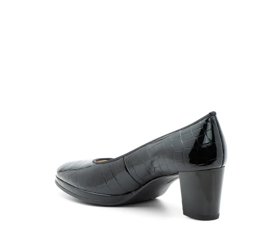 Ophelia | Black Croco Patent