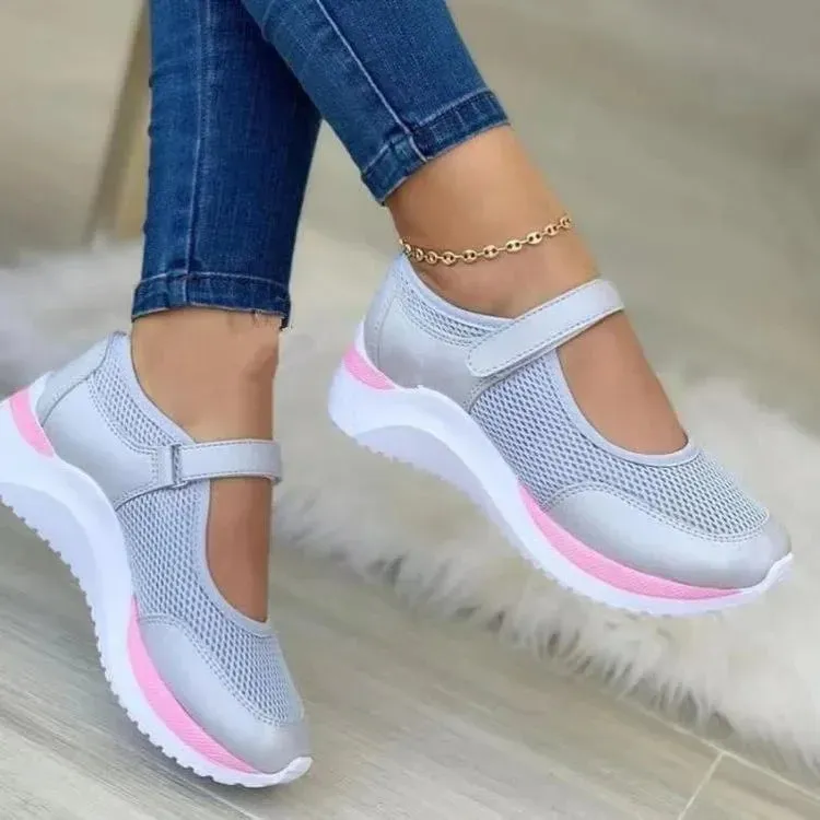 Outdoor Breathable Mesh Vulcanized Sneakers Women's Shoes Women Shoes Flats Casual Platform Travel Walking Footwear Large Size