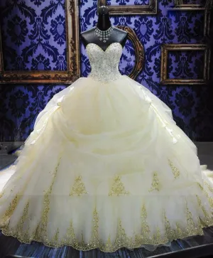 Plus sized Beaded Ball Gown Wedding Dress  at Bling Brides Bouquet Online Bridal Store