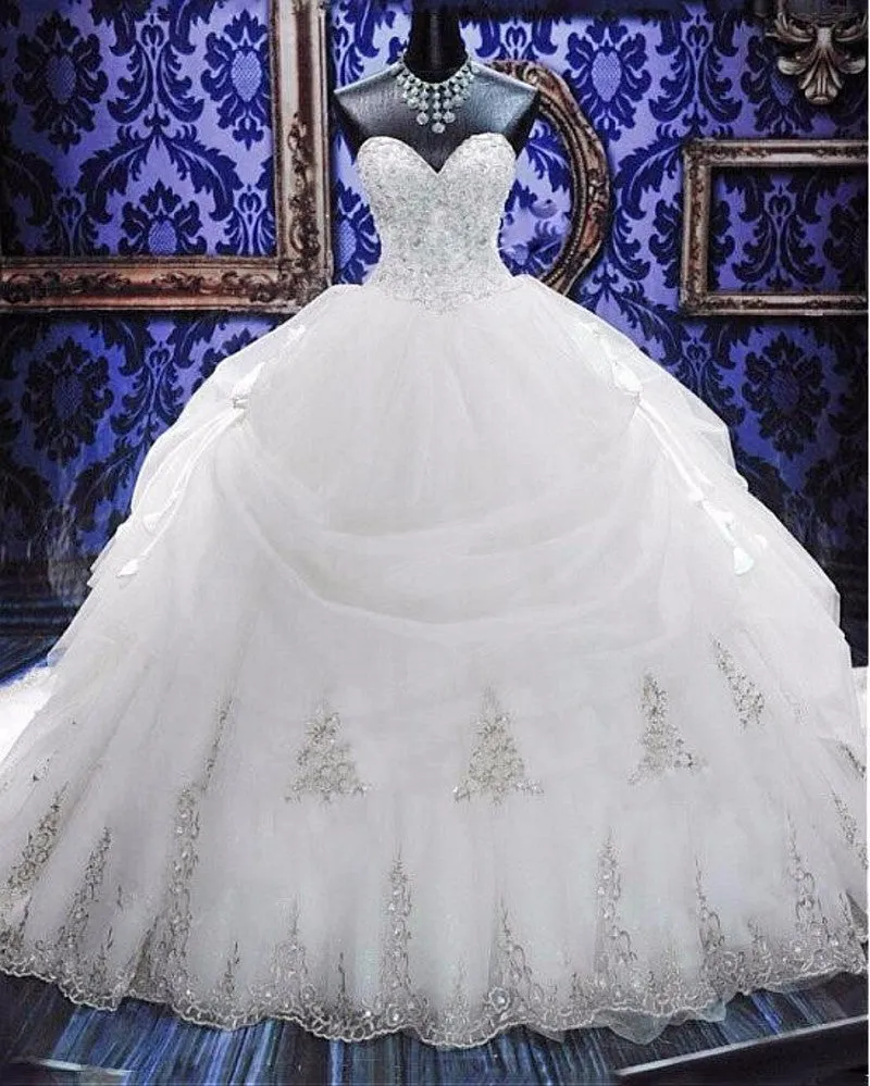 Plus sized Beaded Ball Gown Wedding Dress  at Bling Brides Bouquet Online Bridal Store