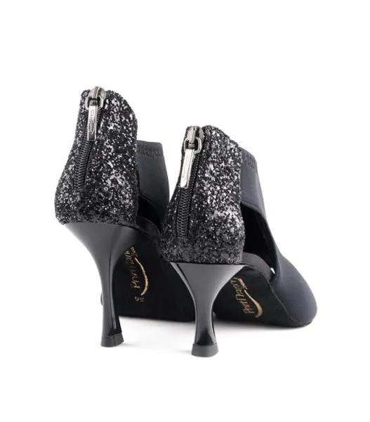 Port Dance PD810 Women's Black Neoprene and Glitter Dance Shoes