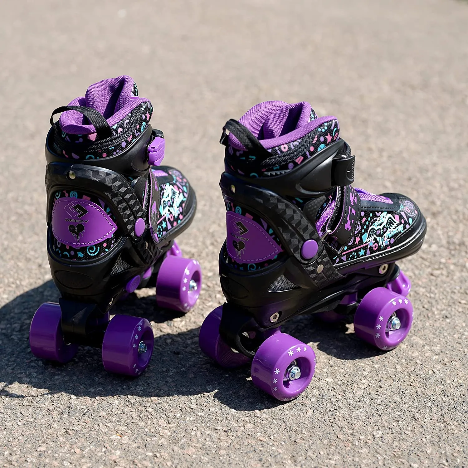 Purple Roller Skates for Kids with 4 Wheel