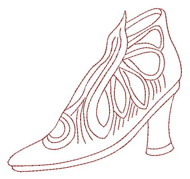 Redwork Dress Up Shoes