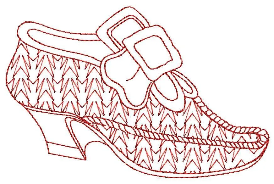 Redwork Dress Up Shoes