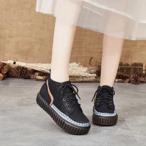 Retro Leather Casual Platform Shoes | Gift Shoes