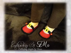 Santa booties for dolls 18 inch / 4x4 hoop