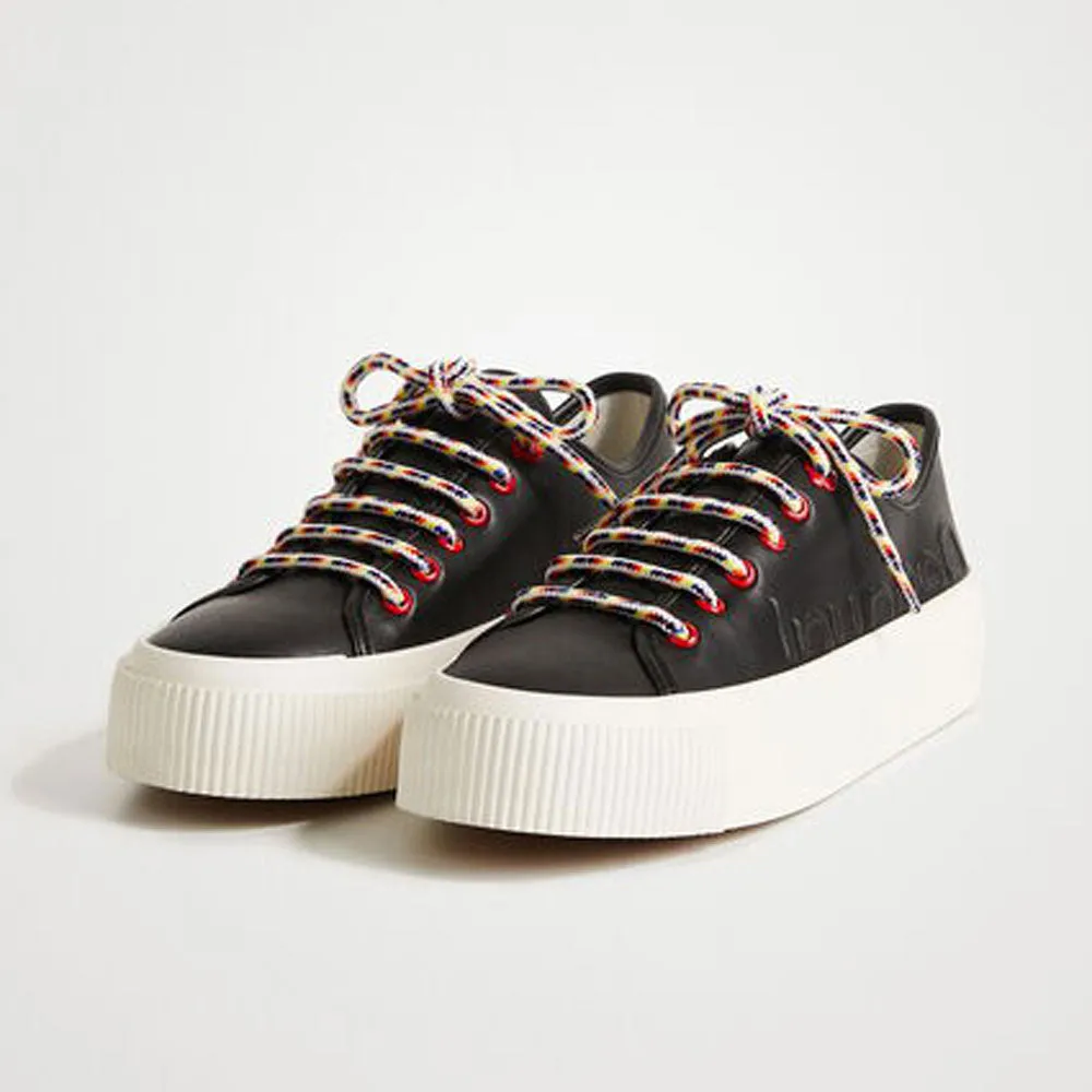 Scarpe Donna DESIGUAL Sneakers con Platform colore Nero e Lacci Multicolor