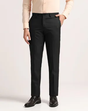 Slim Comfort B-95 Formal Black Solid Trouser - Marina