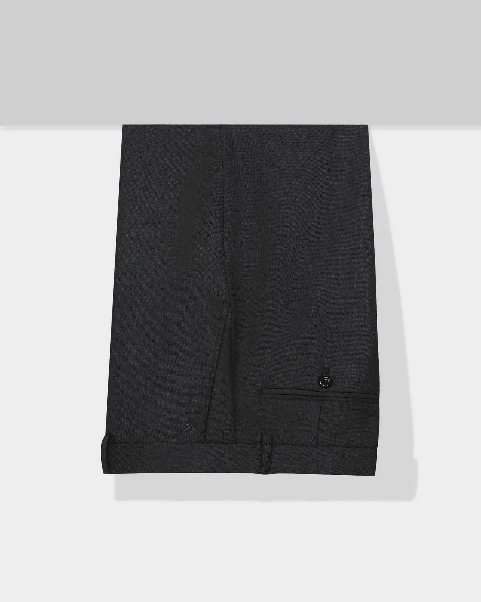 Slim Comfort B-95 Formal Black Solid Trouser - Marina