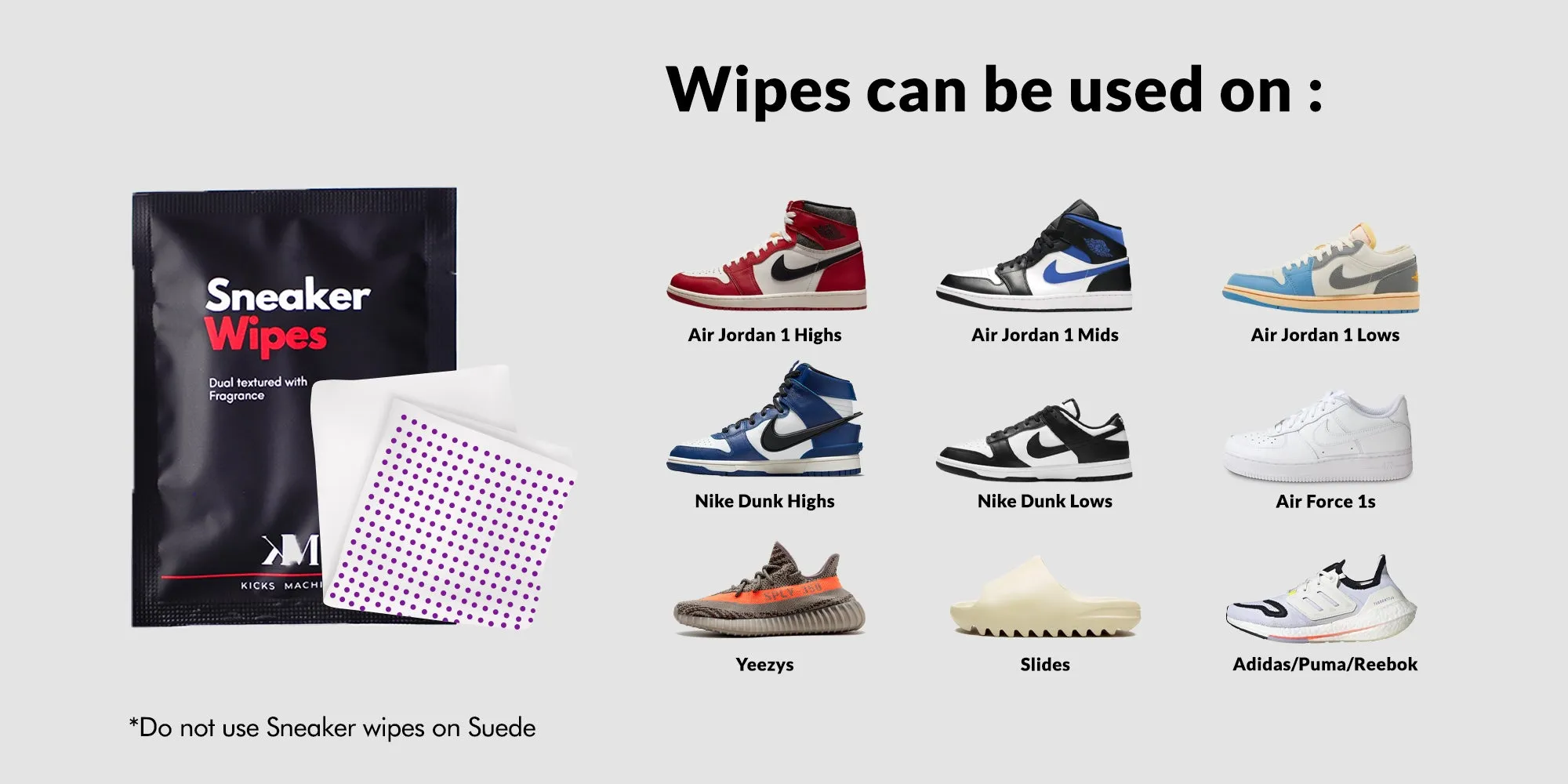 Sneaker Wipes | Shoe Cleaning Wipes | Clean Sneakers in 1 Minute Kicks Machine