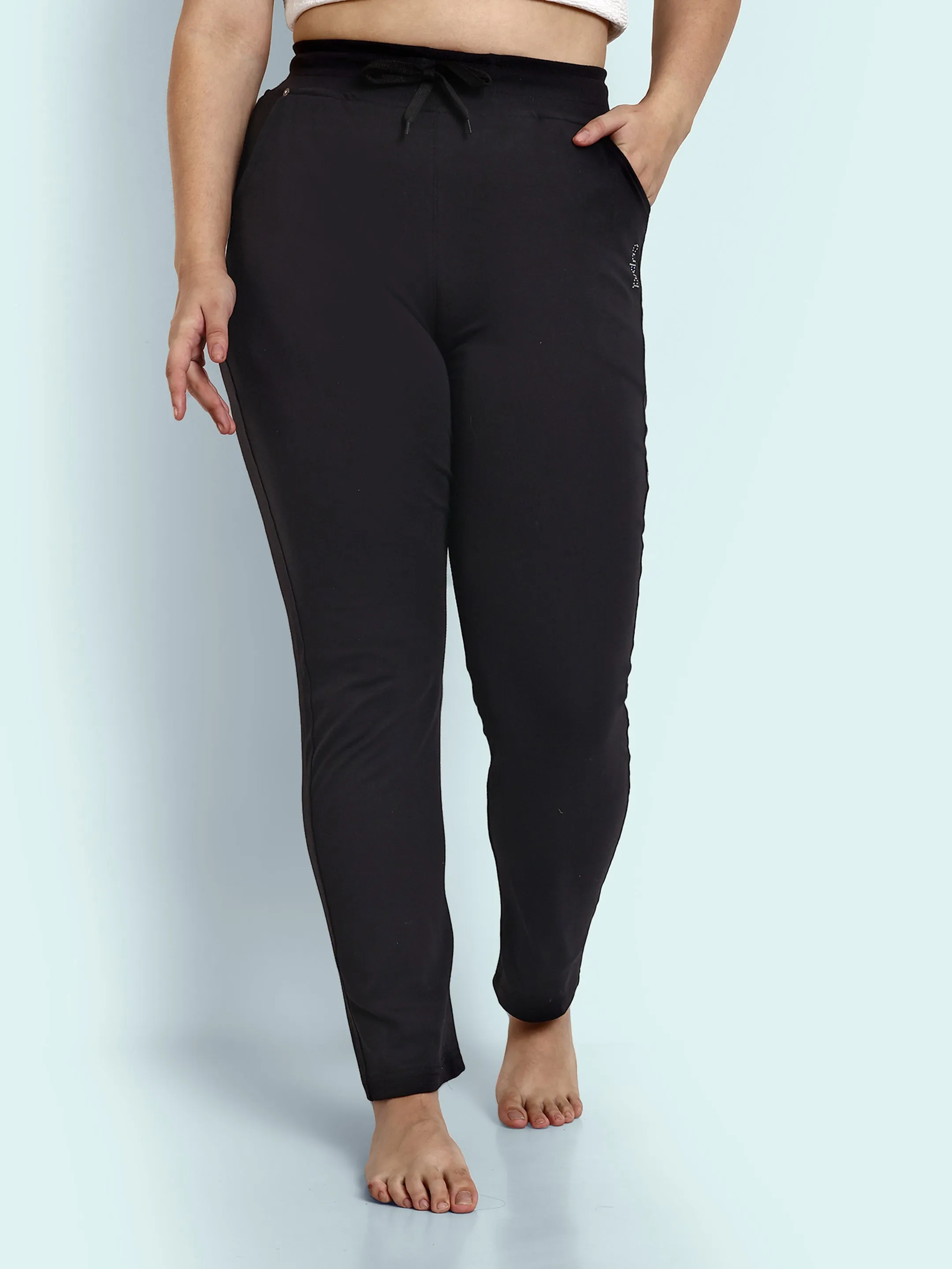 Stretchable Track Pant For Women - Cotton Lycra (M to 5XL)