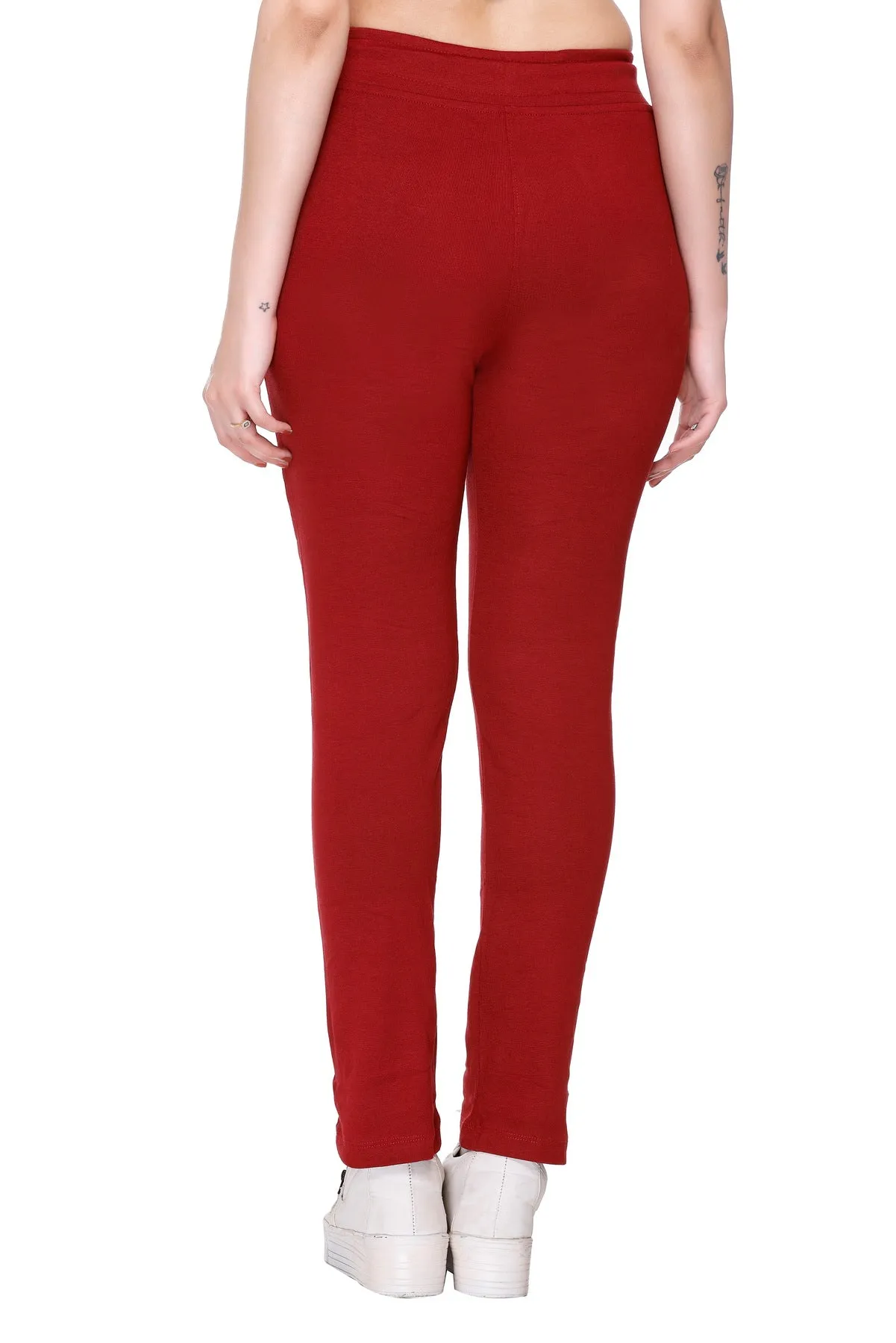 Stretchable Track Pant For Women - Cotton Lycra - Maroon