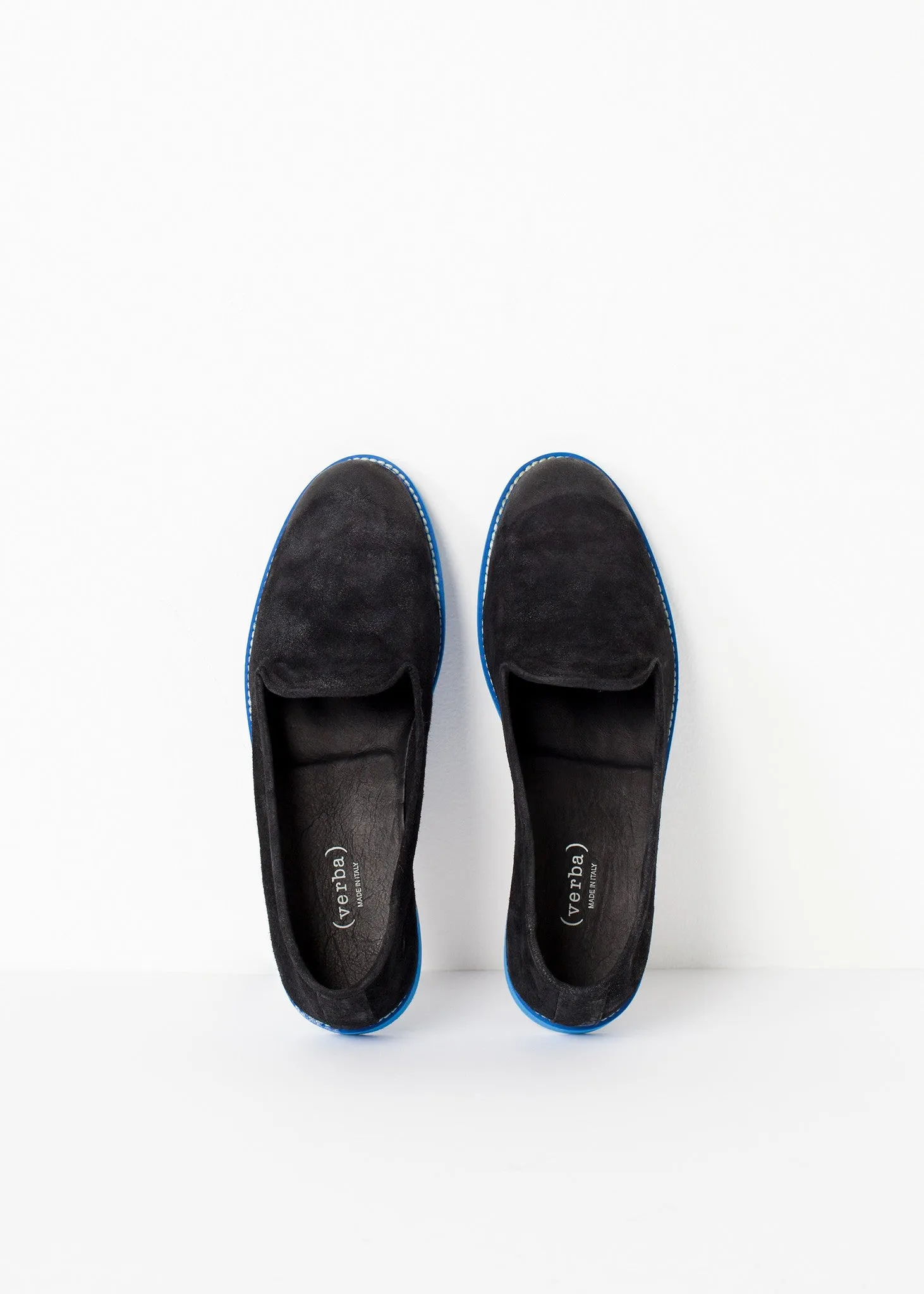 Suede Loafers - Black/Blue