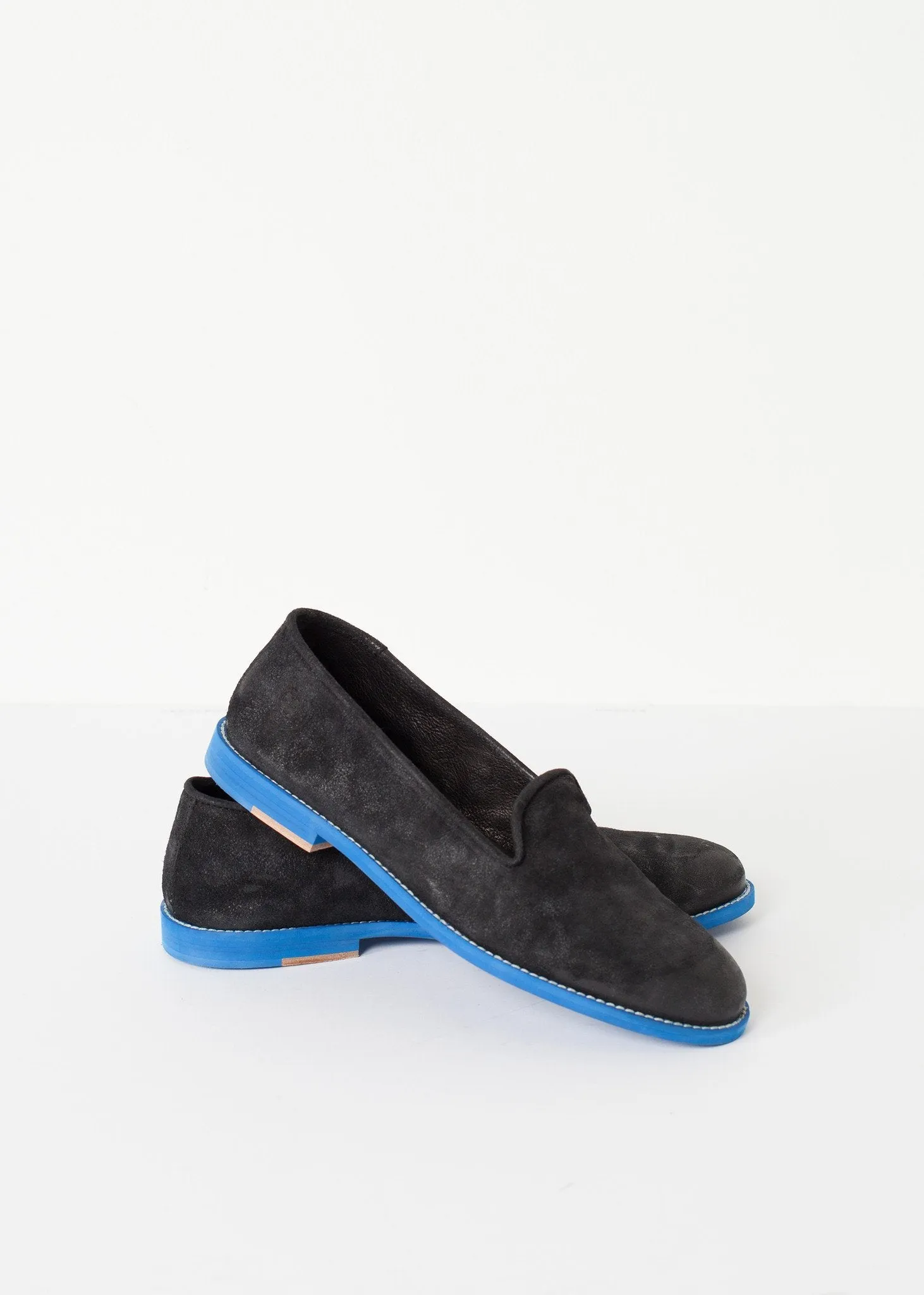 Suede Loafers - Black/Blue