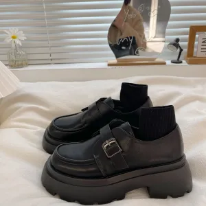 Toleet Lolita Shoes New Trend Platform Shoes Thick Bottom Retro Mary Jane Shoes College Girls JK Uniform Leather Shoe Students Sneakers