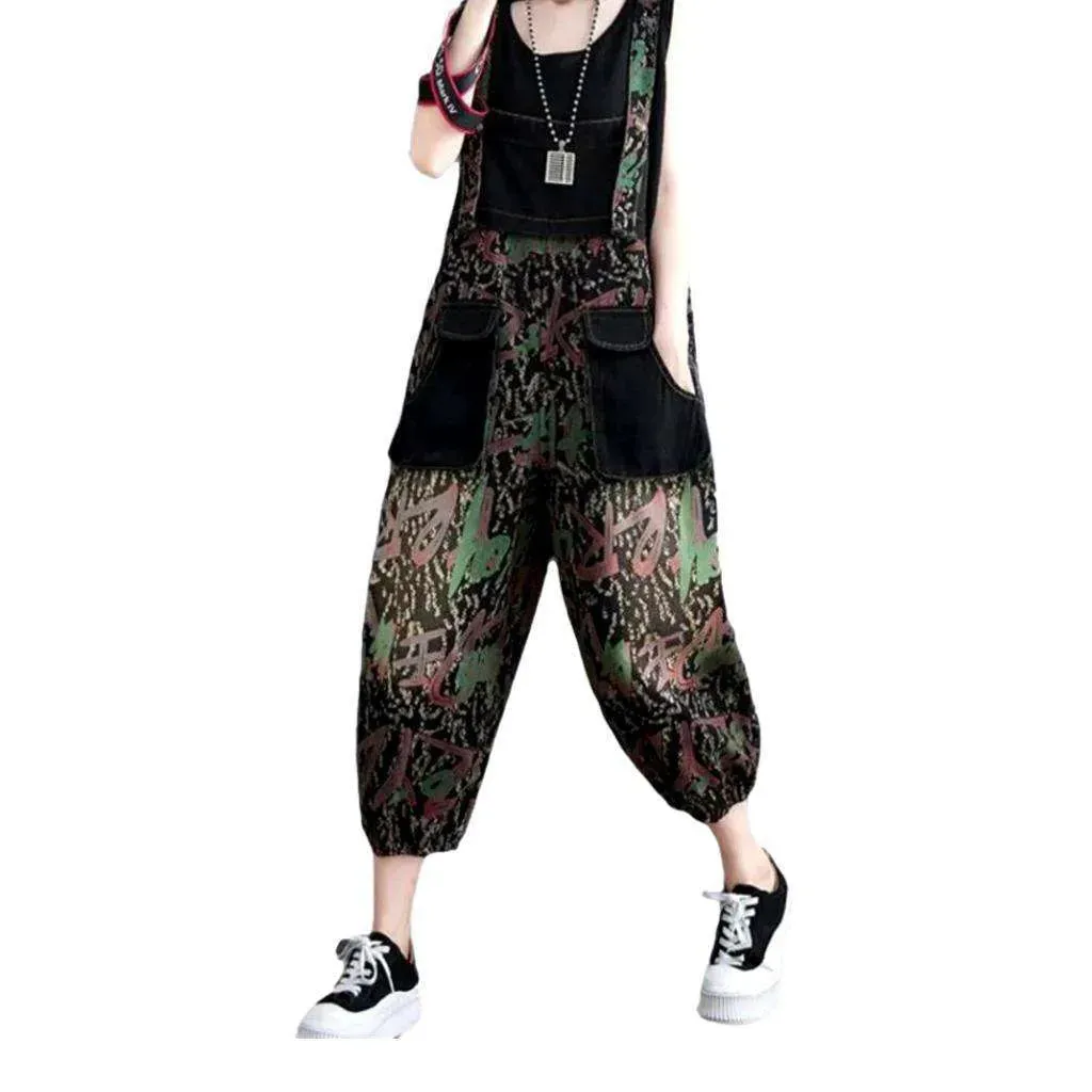 Trendy painted baggy dungaree for women