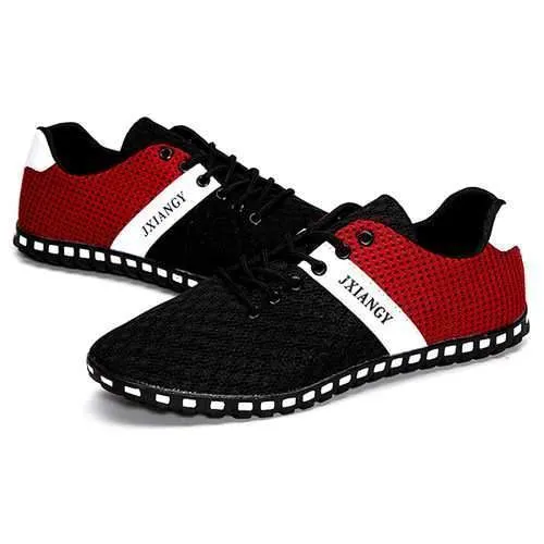 US Size 6.5-11 Men Mesh Breathable Casual Outdoor Canvas Flat Sneakers